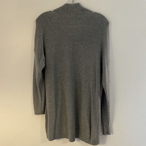 Abercrombie and fitch ribbed High Low Dolman Open Cardigan. Size Med. Light Gray - Picture 7 of 10